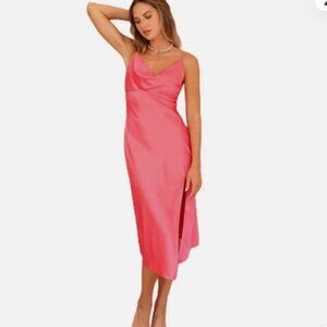 Adelyn Rae Faith Front Slip Dress Coral Pink